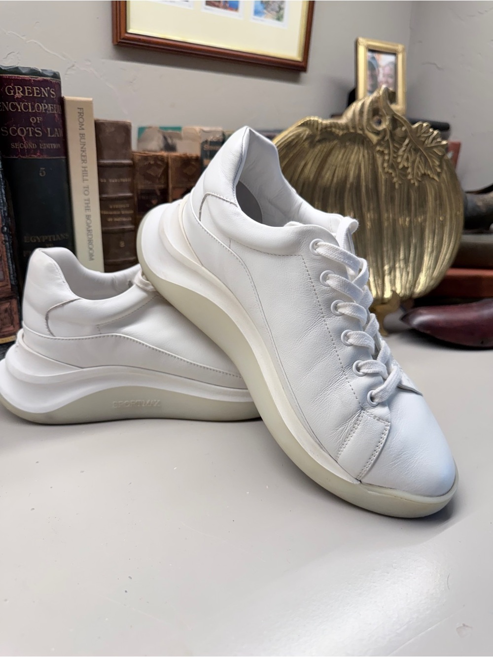 Sportmax Adorato White Leather Platform Sneakers EU 39 Made in Italy
